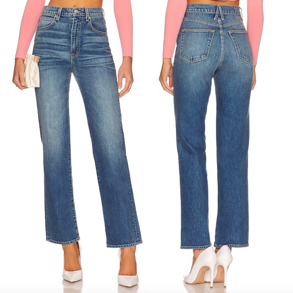 Slvrlake London High Rise Straight Leg Medium Wash Jeans In Monterey